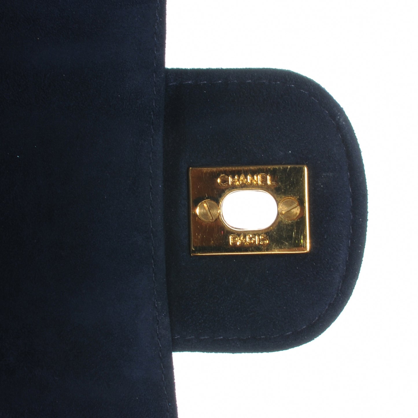 Suede Vertical Quilt Medium Flap Blue