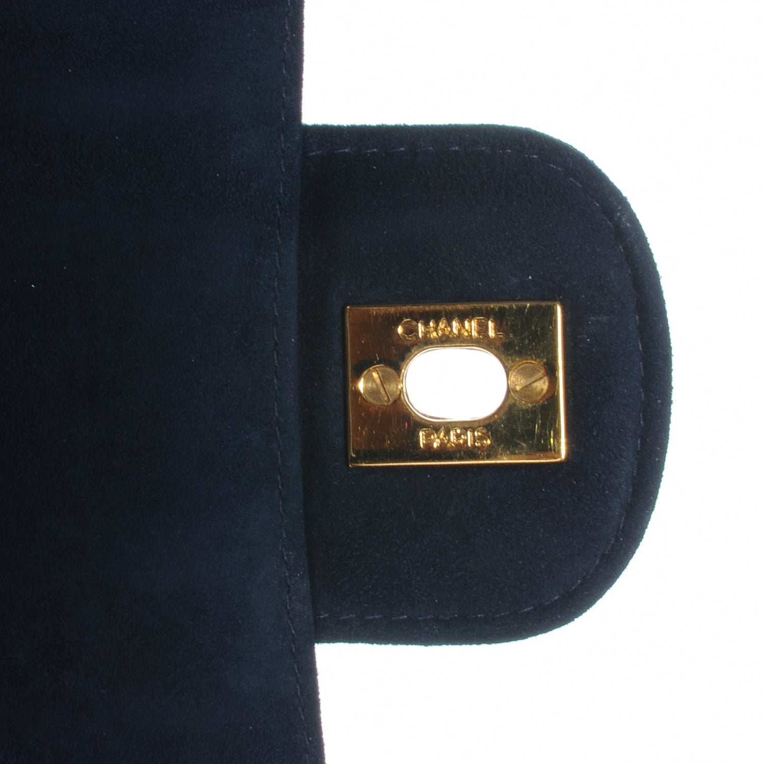 Chanel Suede Vertical Quilt Medium Flap Blue 5 of 8