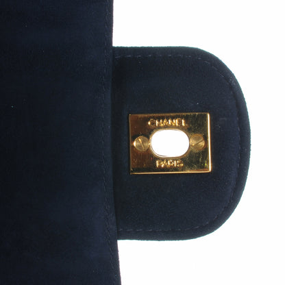 Chanel Suede Vertical Quilt Medium Flap Blue 5 of 8