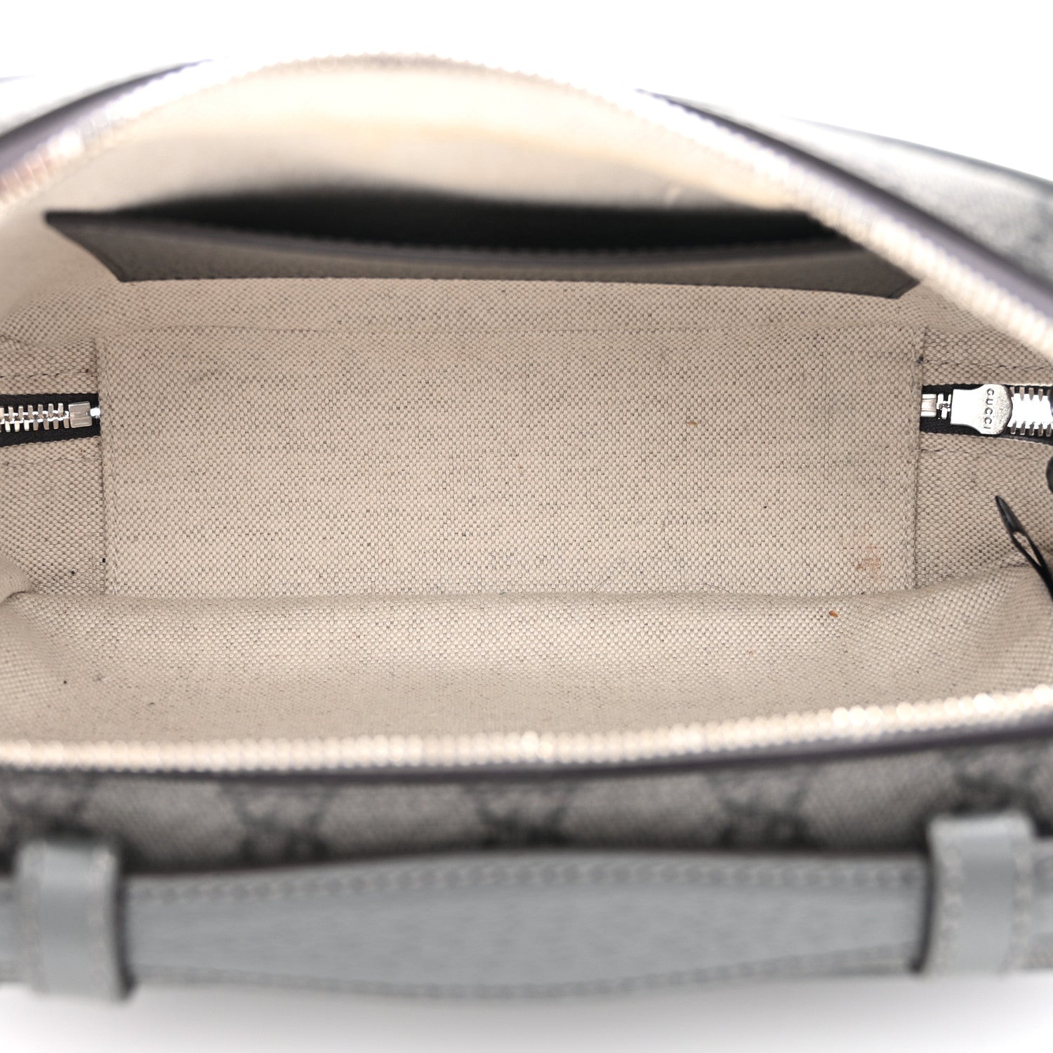 Gucci GG Supreme Monogram Textured Dollar Calfskin Small Ophidia Top Handle Shoulder Bag Grey Black Graphite Grey 5 of 14