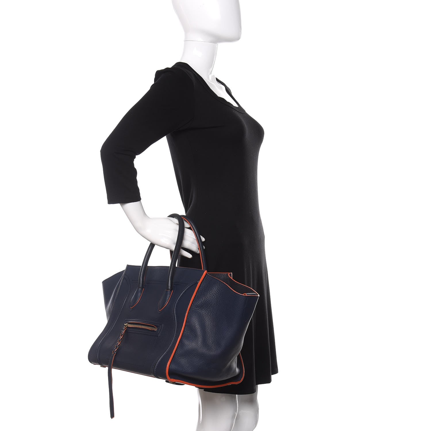 Celine Supple Calfskin Medium Phantom Luggage Midnight 2 of 14
