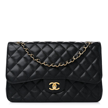Chanel Caviar Quilted Jumbo Double Flap Black 1 of 15