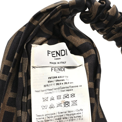 Fendi Silk FF Logo Headband Tobacco 4 of 6
