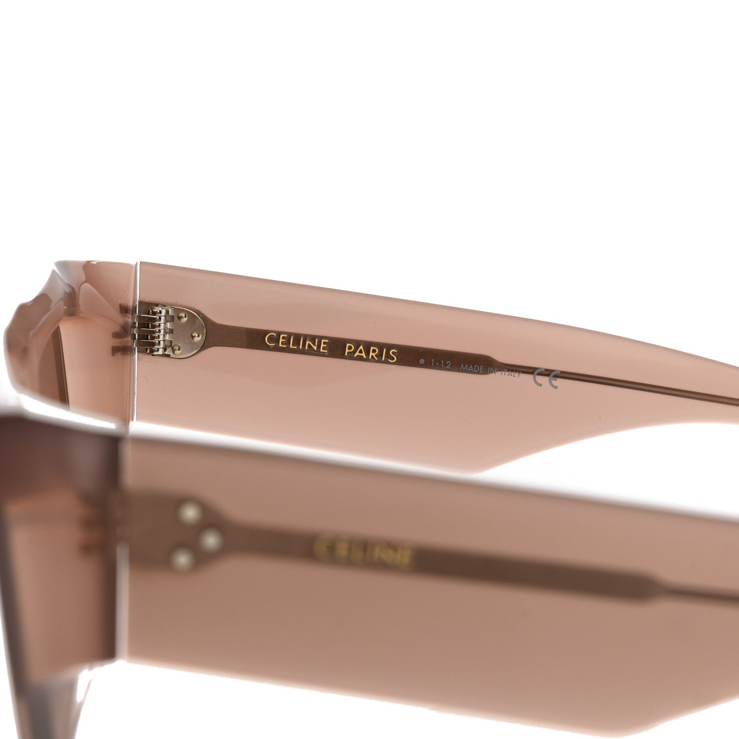 Celine Acetate Flat Top Rectangular Sunglasses CL40092I Shiny Milky Hazelnut 6 of 6