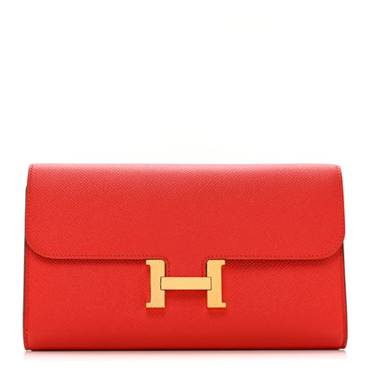 Hermes Epsom Constance Long Wallet Rouge Tomate 1 of 8