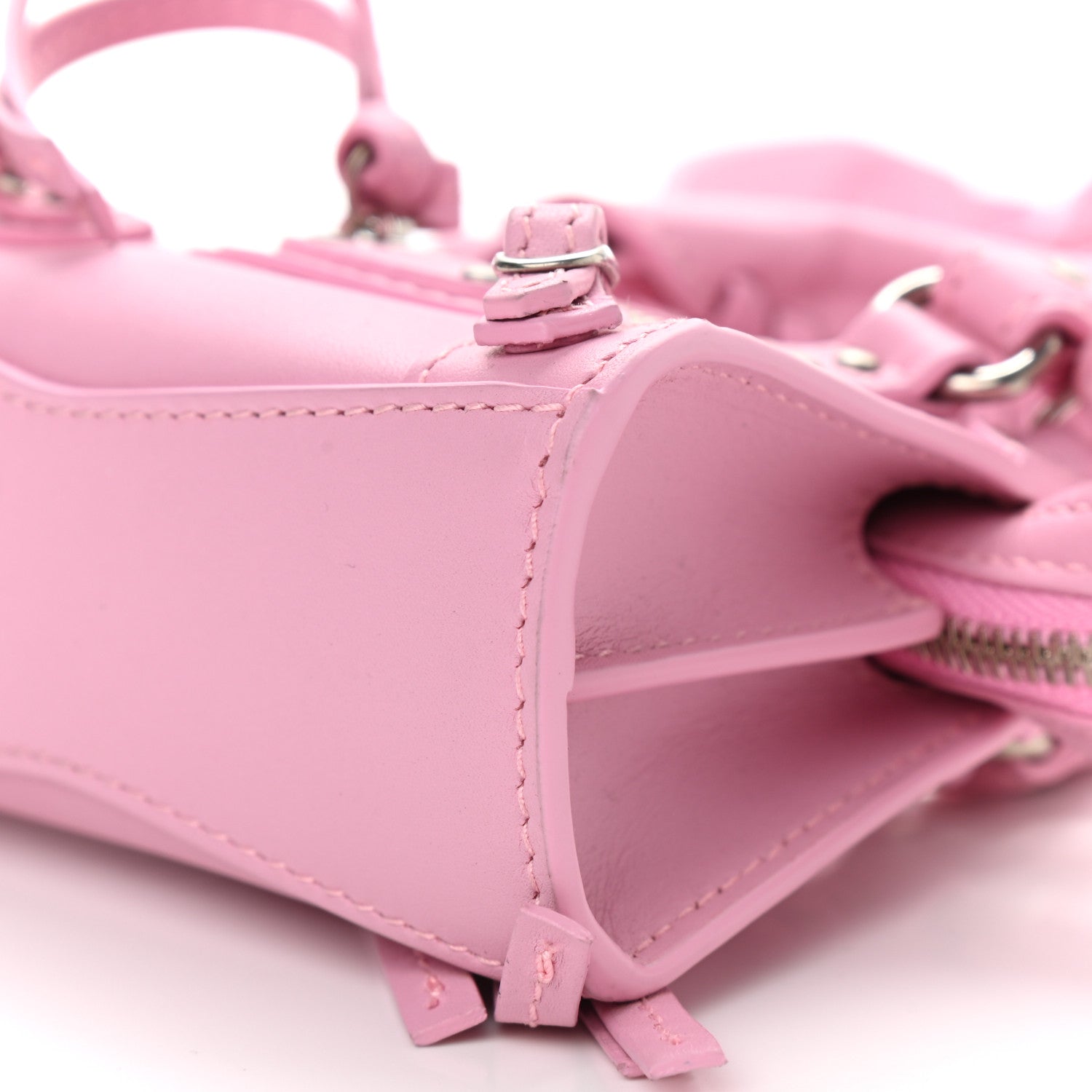 Balenciaga Smooth Calfskin Neo Classic Silver Hardware Super Nano City Crossbody Candy Pink 10 of 10
