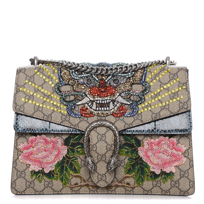 Gucci GG Supreme Monogram Python Embroidered Medium Dionysus Shoulder Bag 1 of 9