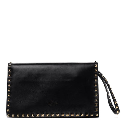 Valentino Garavani Nappa Rockstud Wristlet Clutch Black 1 of 6