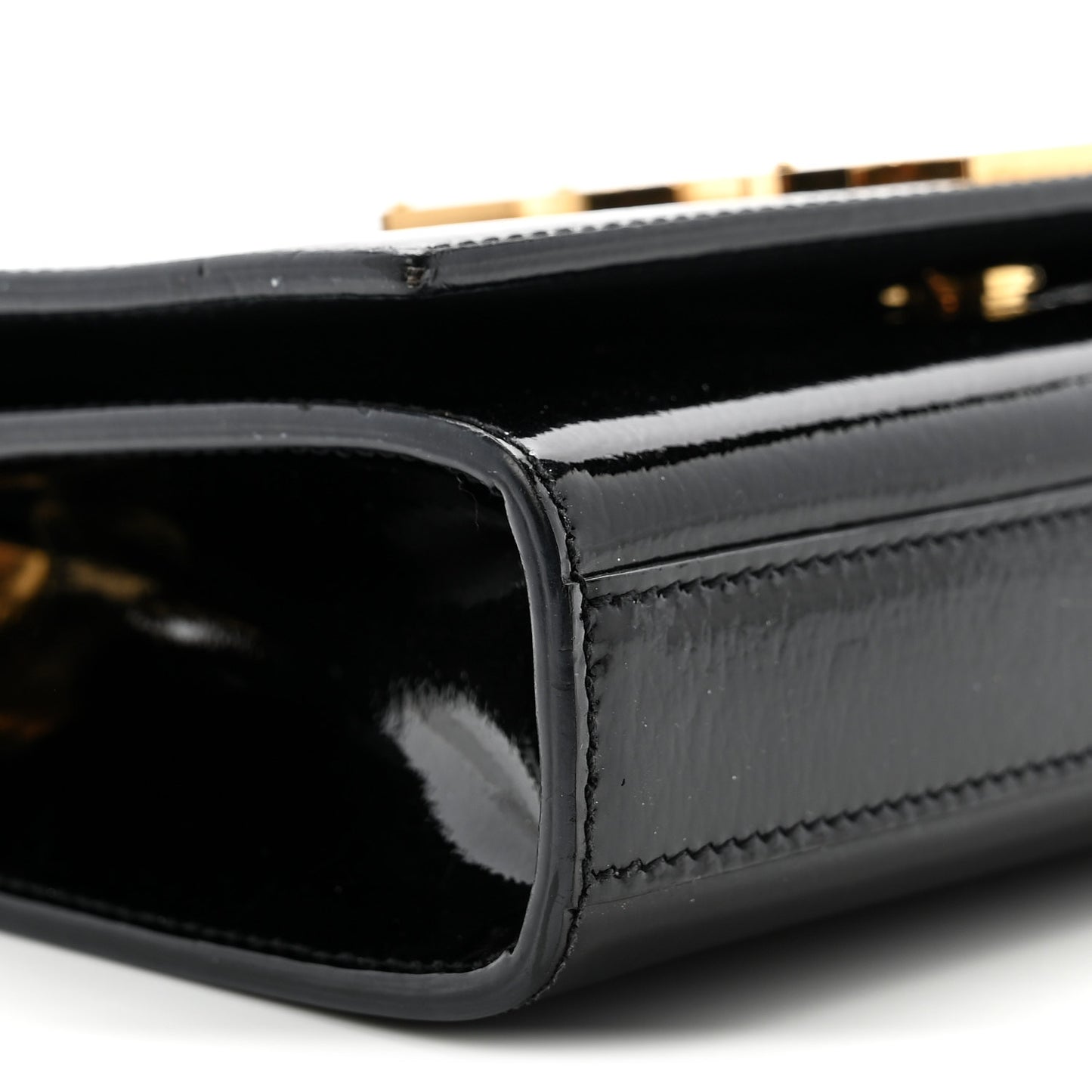 Patent Small Monogram Kate Satchel Black