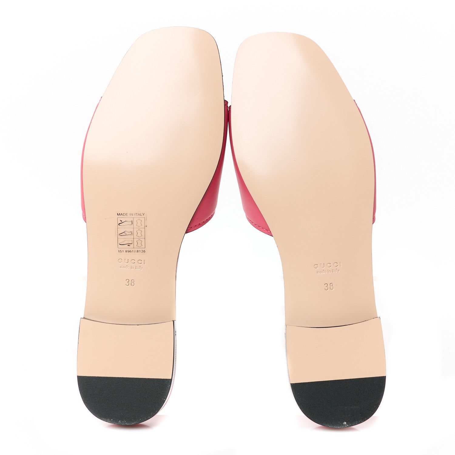 Gucci Cosmos Softy Calfskin Interlocking G Cut Out Slide Sandals 38 Rhodamine Pink 6 of 9