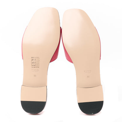 Gucci Cosmos Softy Calfskin Interlocking G Cut Out Slide Sandals 38 Rhodamine Pink 6 of 9