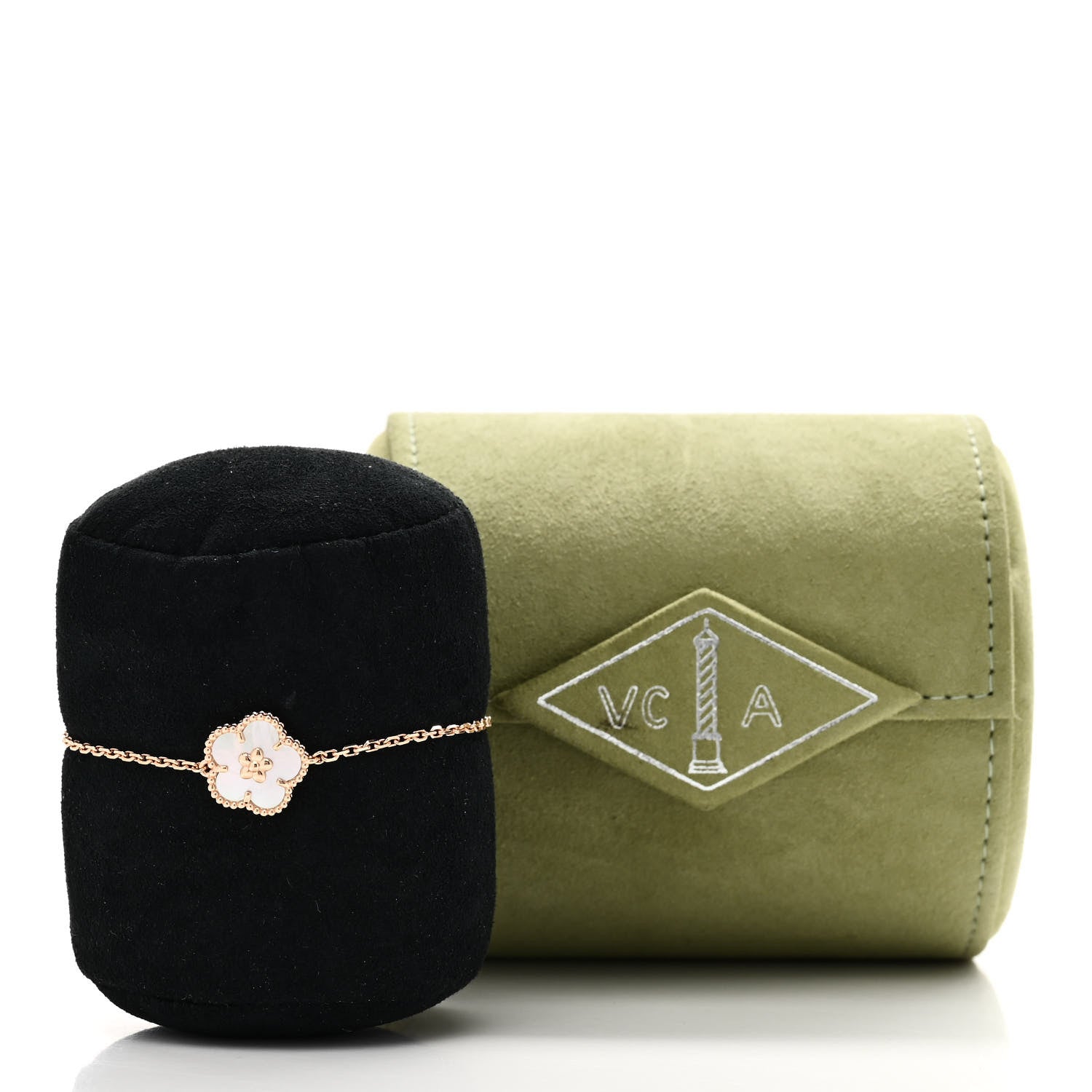 Van Cleef & Arpels 18K Rose Gold Mother Of Pearl Lucky Spring Plum Blossom Bracelet 6 of 6