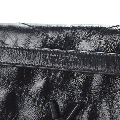 Saint Laurent Crinkled Calfskin Matelasse Monogram Medium Niki Chain Satchel Black 11 of 11
