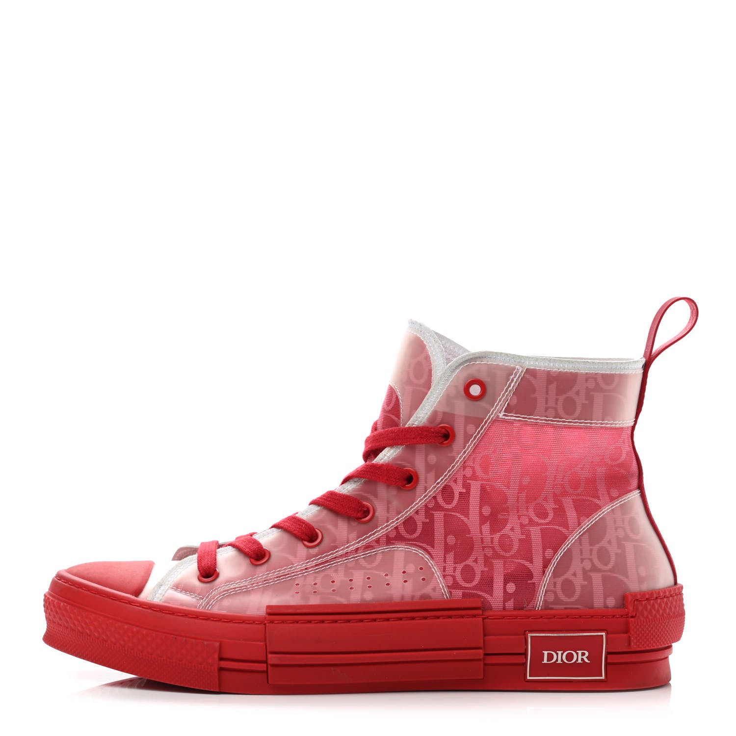 Christian Dior Technical Canvas Oblique Mens B23 High Top Sneakers 42 Bordeaux Rouge 1 of 9