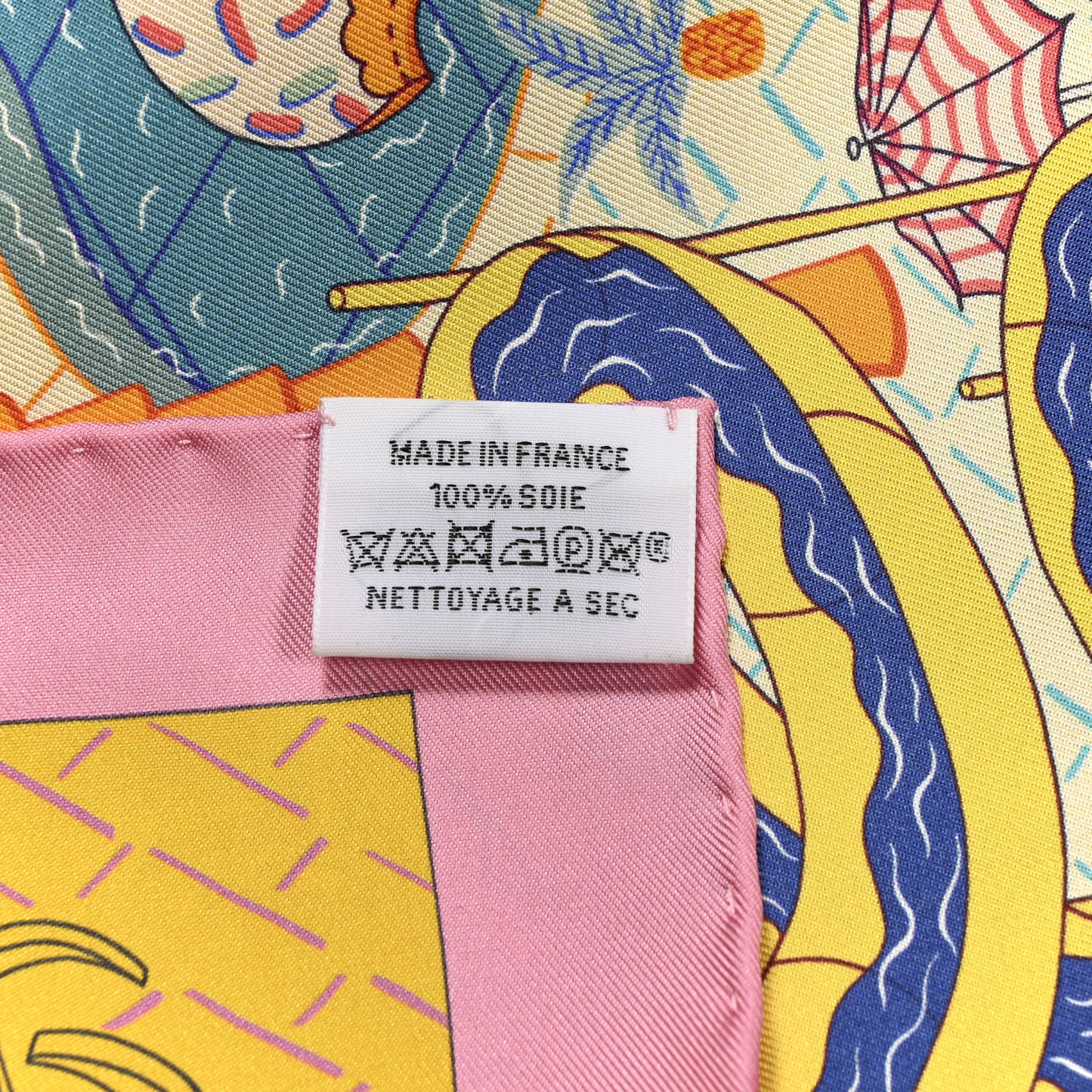 Silk Splash Park Double Face Scarf 90 Rose Bonbon Orange Multicolore