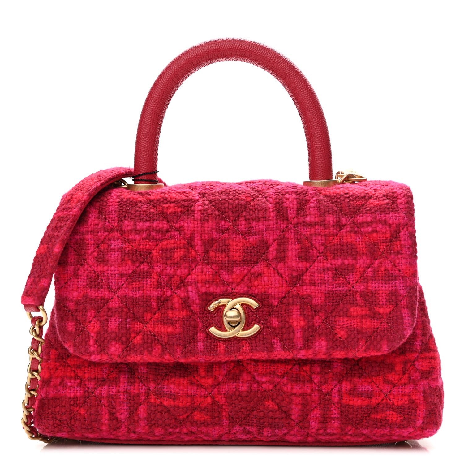 Chanel Tweed Mini Coco Handle Flap Fuchsia 1 of 11