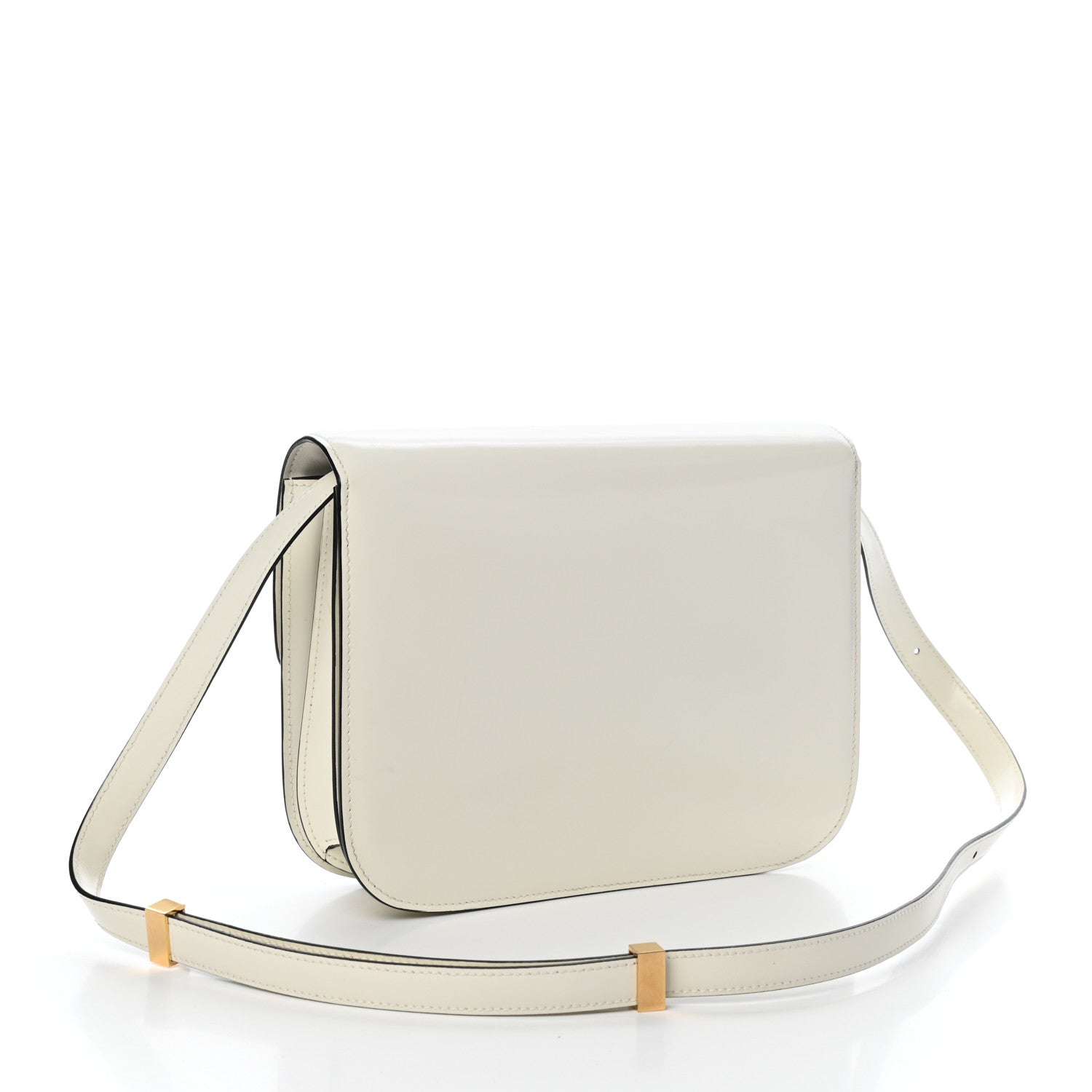 Celine Spazzolato Calfskin Medium Classic Box Flap Bag White 3 of 10