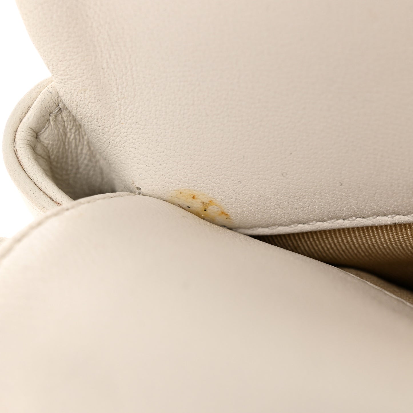 Lambskin A Real Catch Flap Bag White