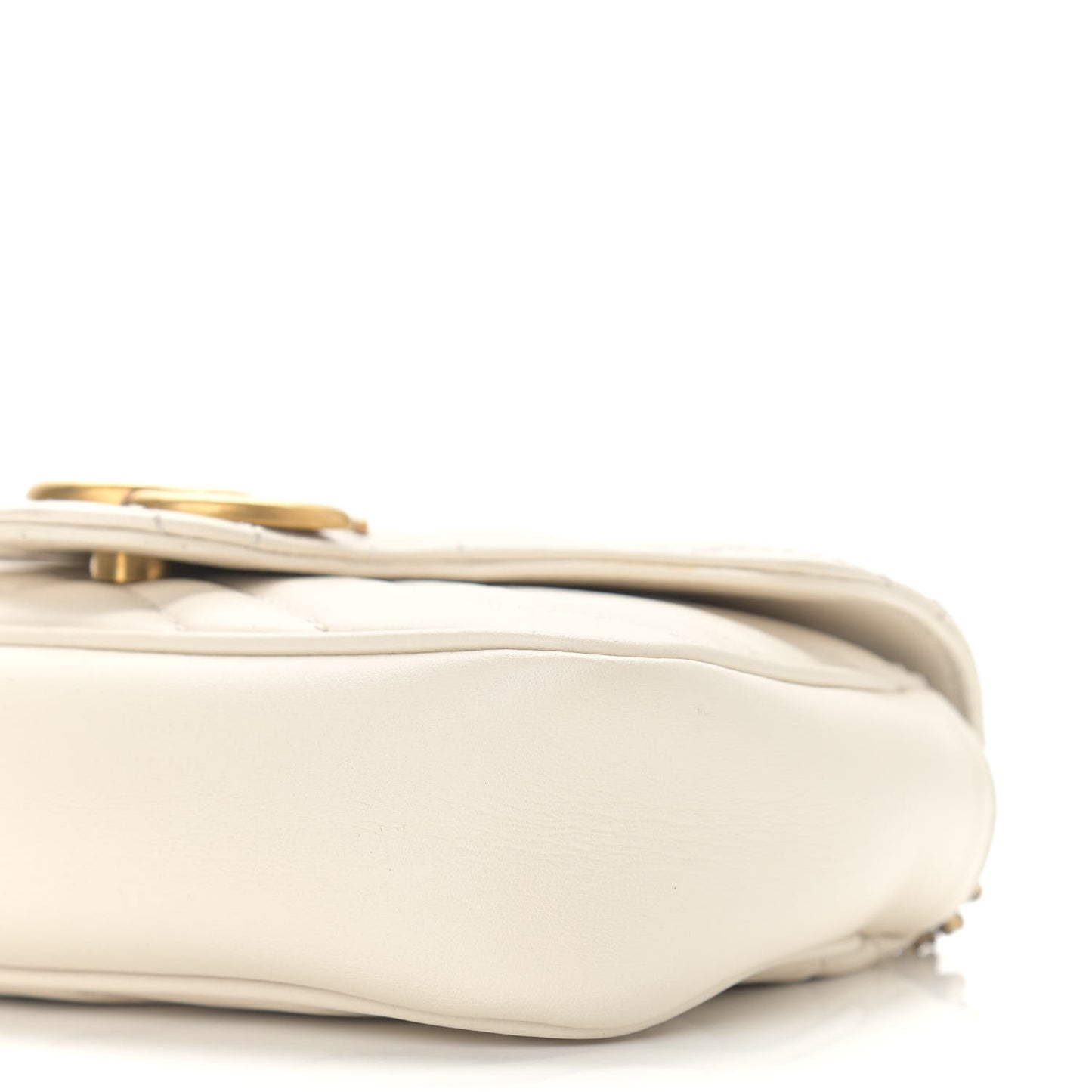 Calfskin Matelasse Super Mini GG Marmont Shoulder Bag White