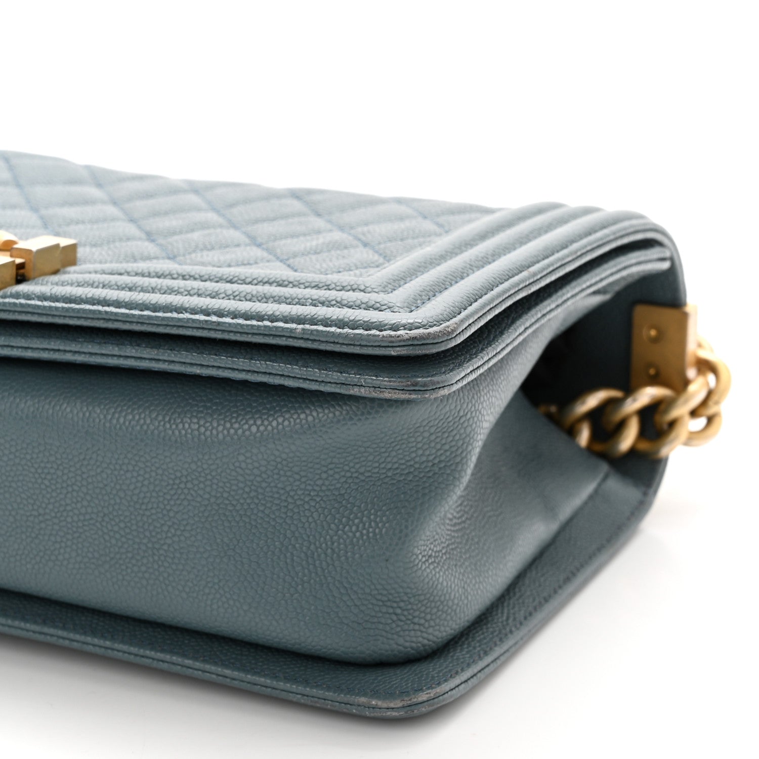 Chanel Caviar Quilted Medium Boy Flap Blue 9 of 13