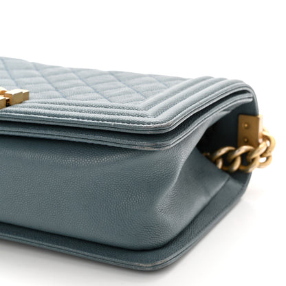 Chanel Caviar Quilted Medium Boy Flap Blue 9 of 13