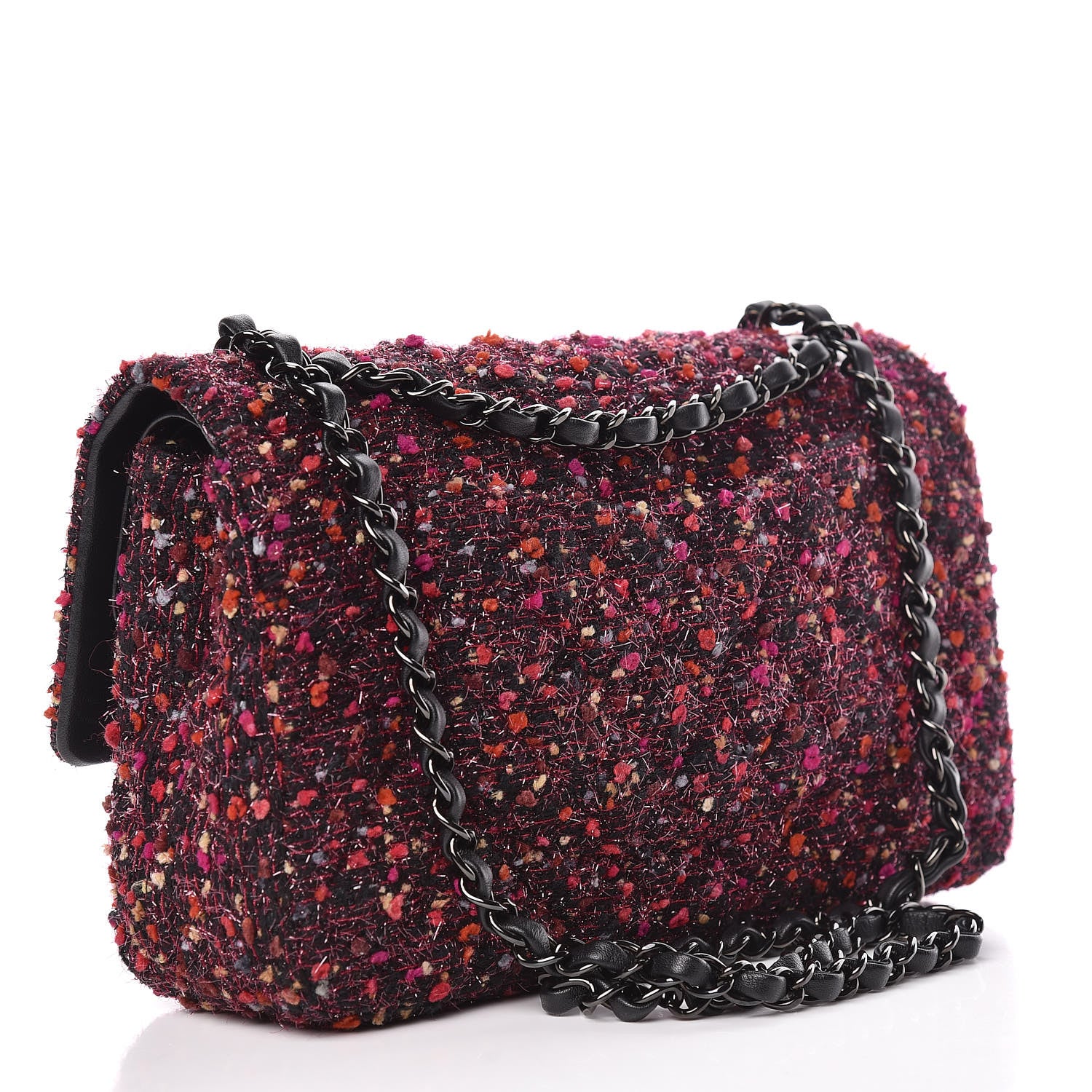 Chanel Tweed Quilted Medium Double Flap Multicolor 2 of 14