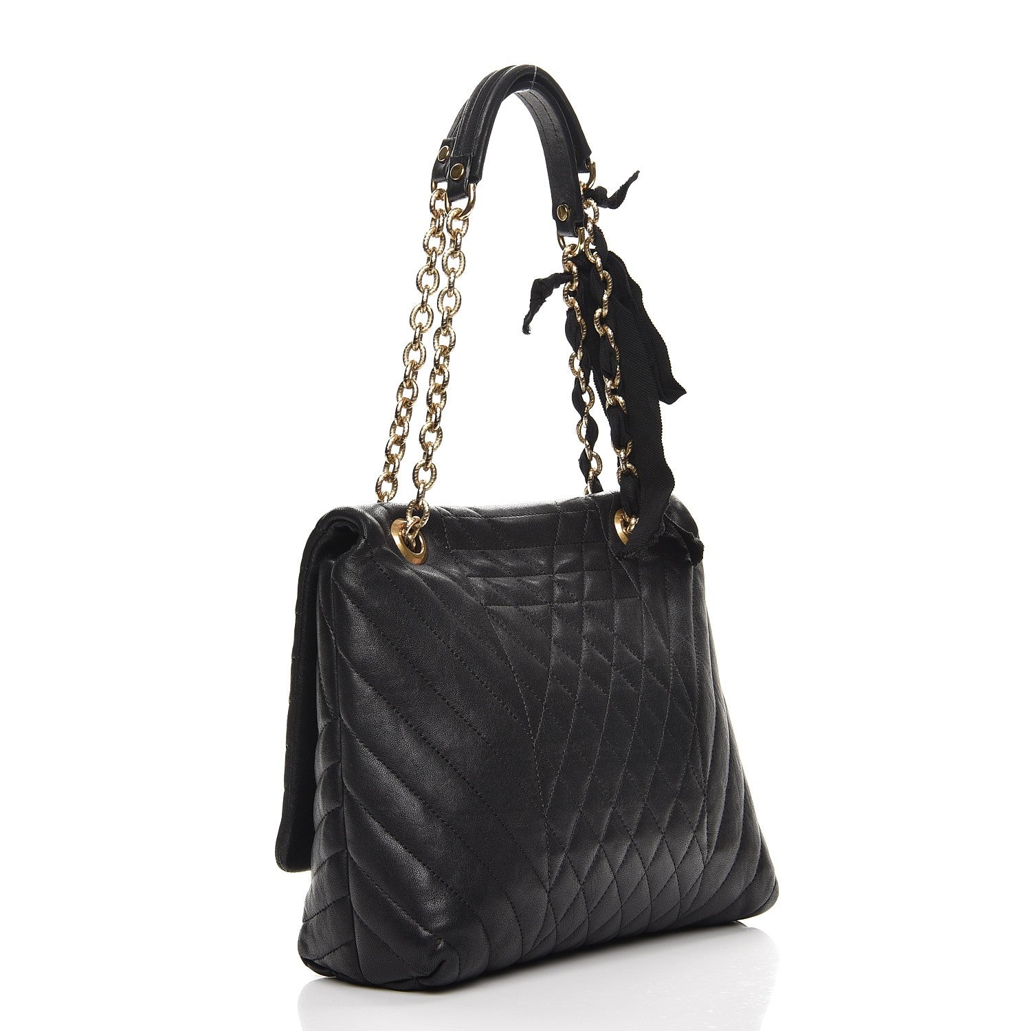 Lanvin Lambskin Quilted Medium Happy Shoulder Bag Black 3 of 9