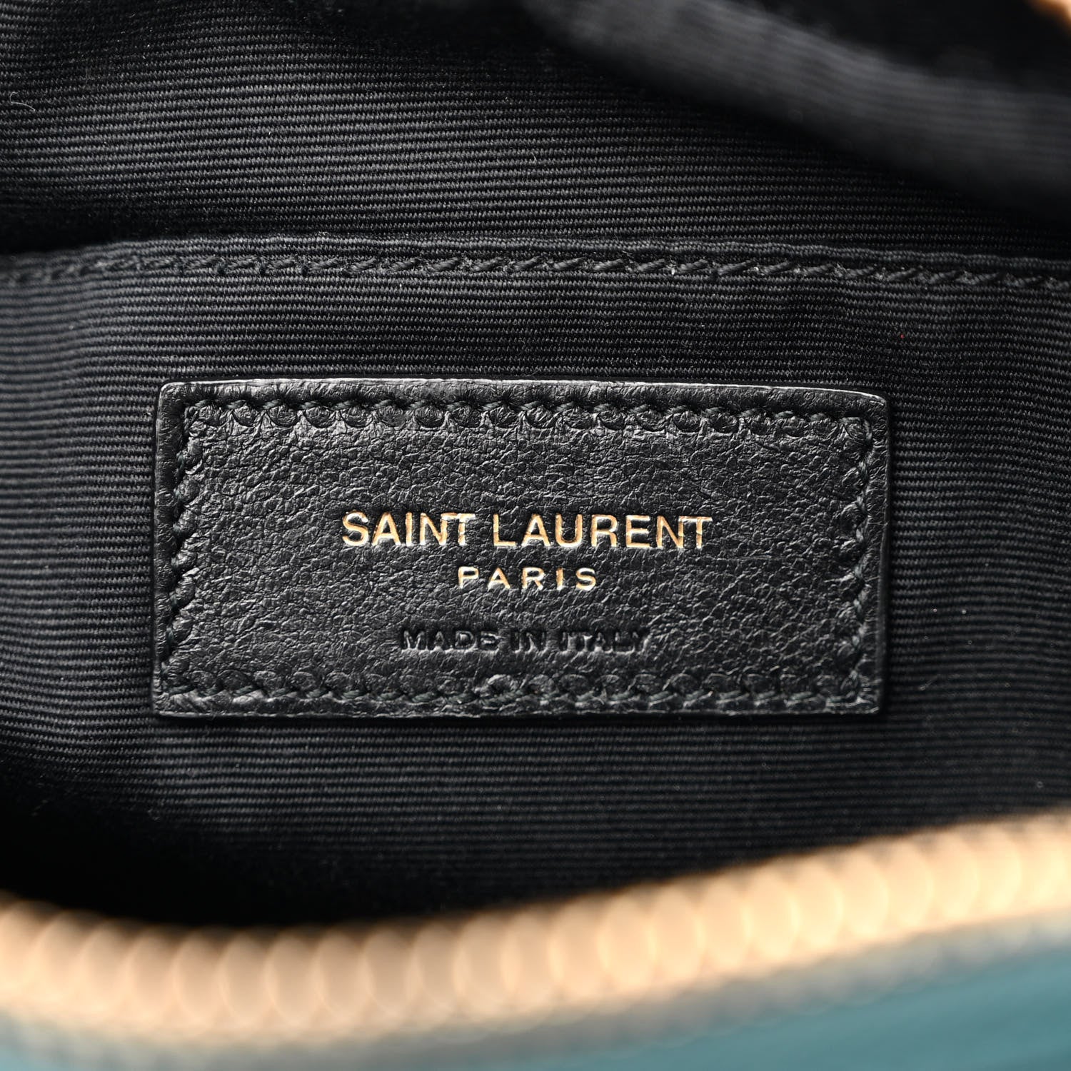 Saint Laurent Calfskin Matelasse Monogram Lou Camera Bag Sea Turquoise 6 of 12