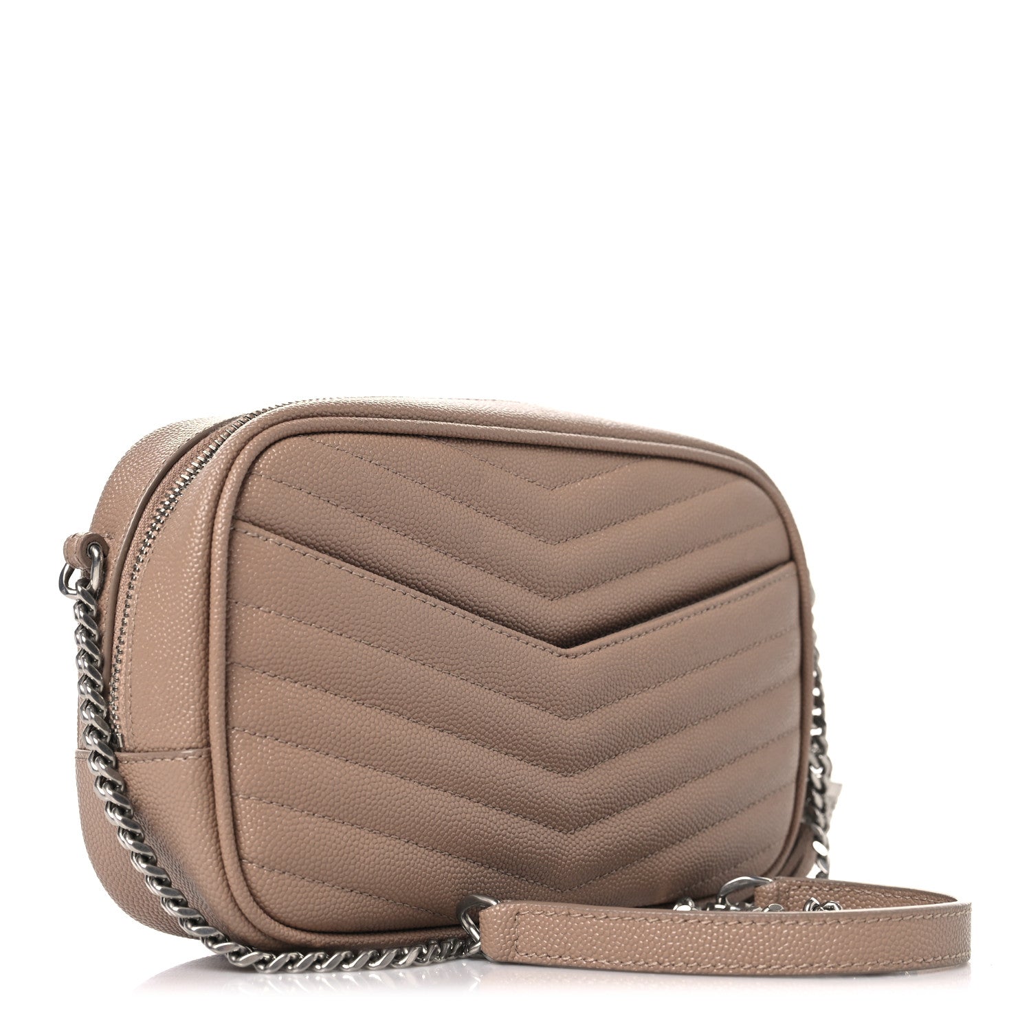 Saint Laurent Grain De Poudre Matelasse Monogram Mini Lou Camera Bag  Gold Sand 3 of 11