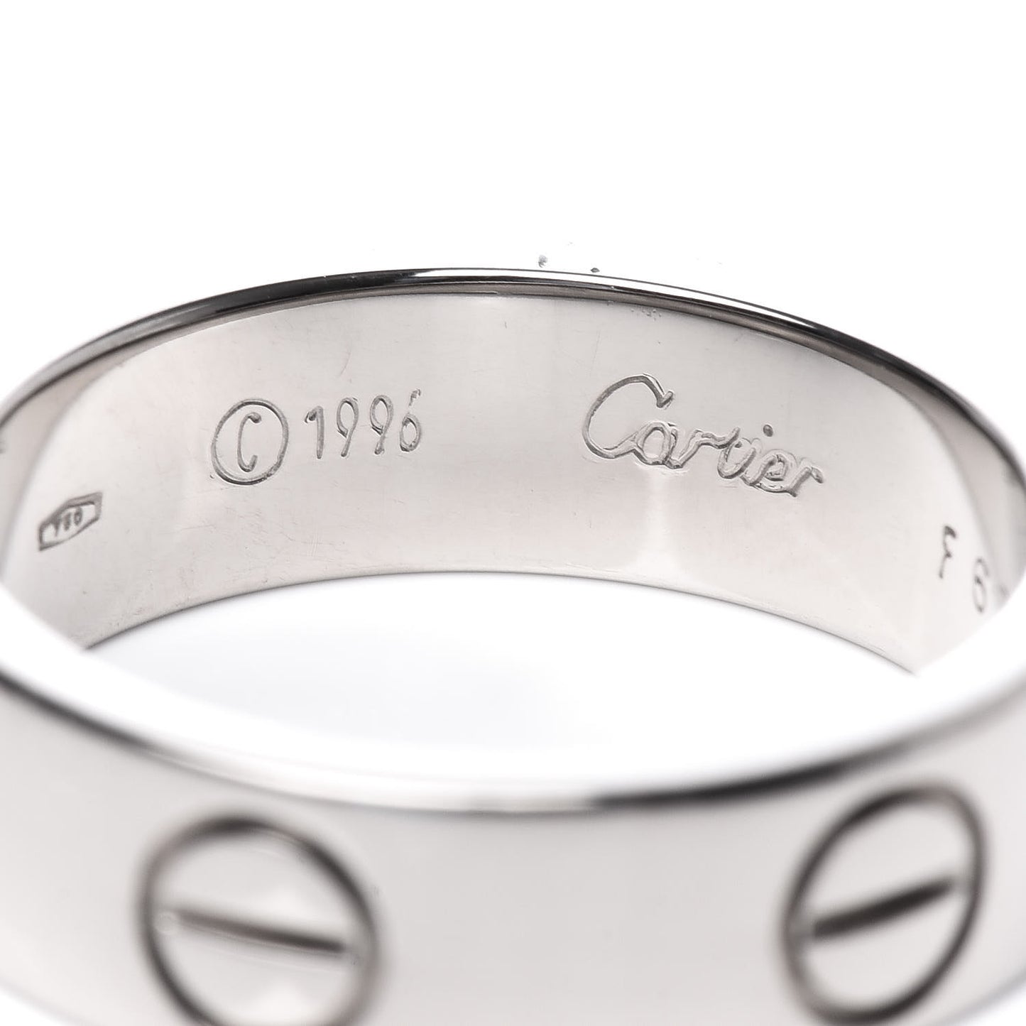 18K White Gold 5.5mm LOVE Ring 51 5.75