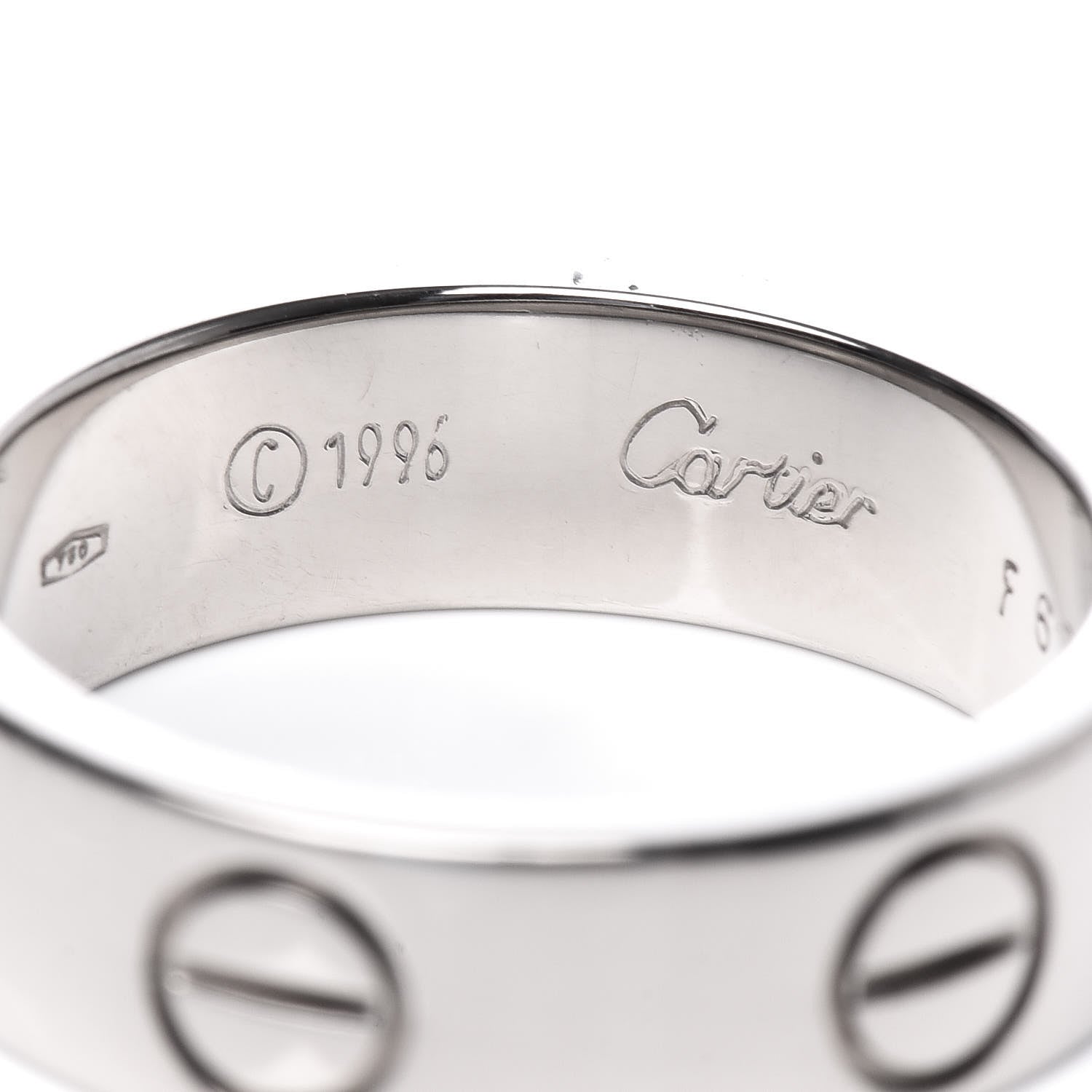 Cartier 18K White Gold 5.5mm LOVE Ring 51 5.75 5 of 7