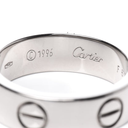 Cartier 18K White Gold 5.5mm LOVE Ring 51 5.75 5 of 7