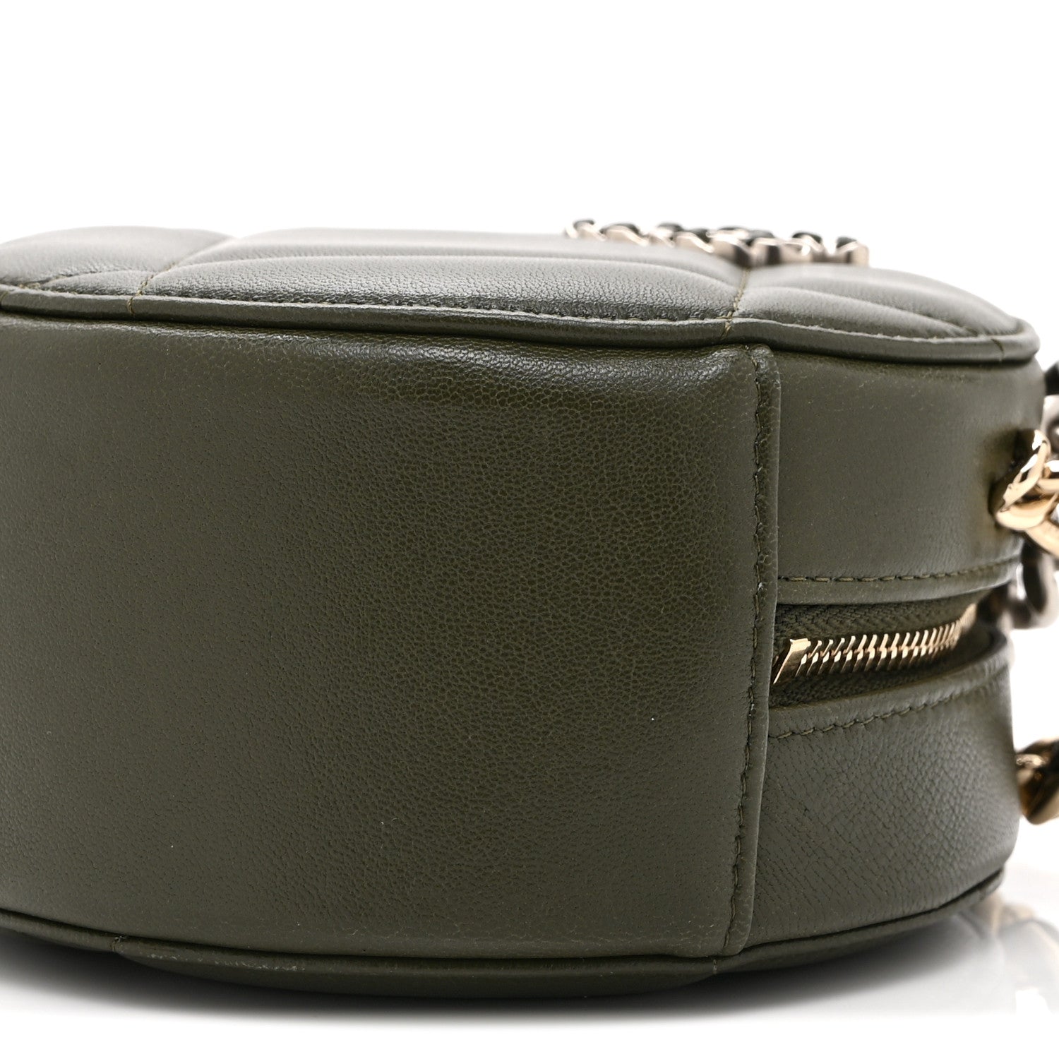 Chanel Lambskin Quilted Chanel 19 Round Clutch With Chain Khaki 10 of 10