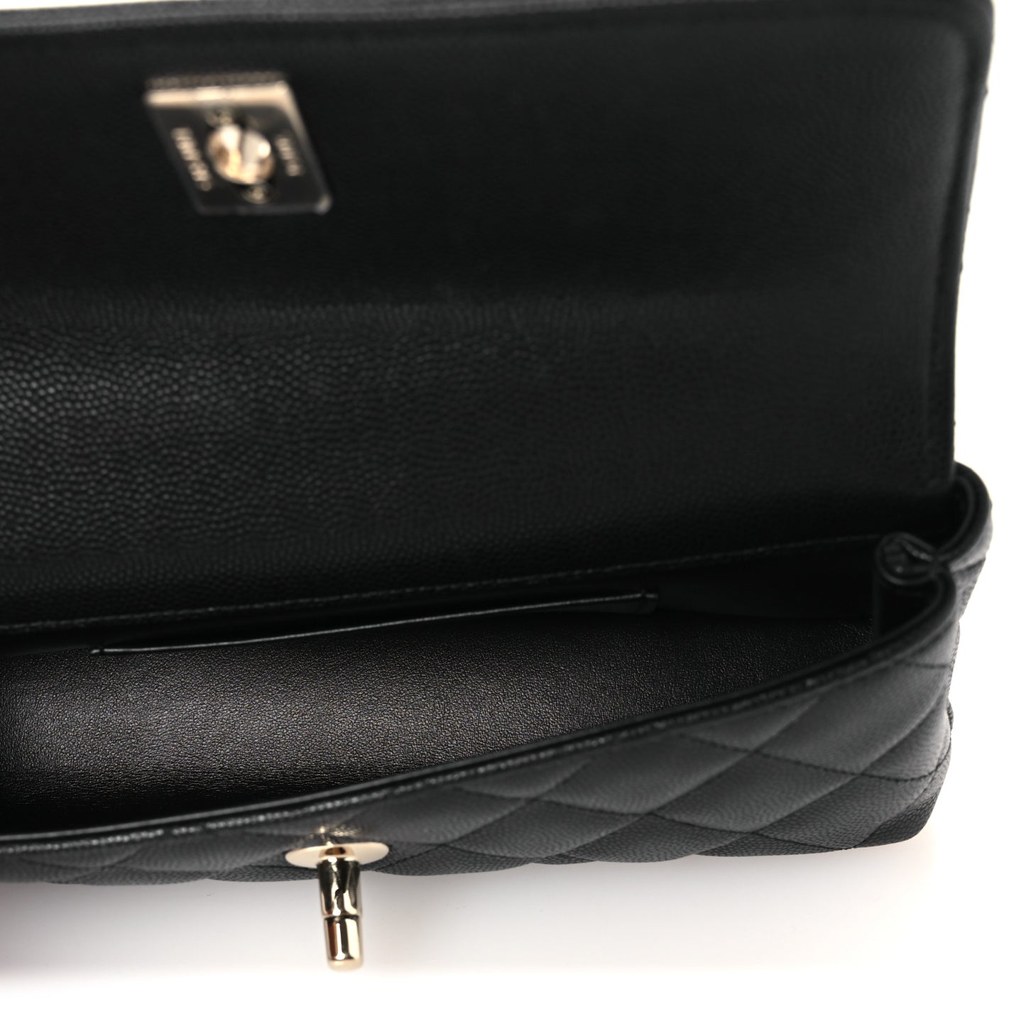 Caviar Quilted Maxi East West Coco Handle Flap Black