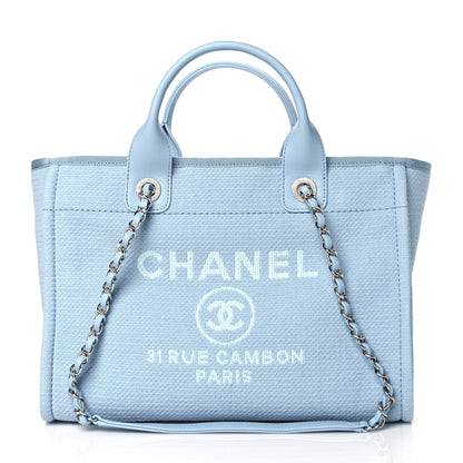 Chanel Mixed Fibers Small Deauville Tote Light Blue 2 of 11