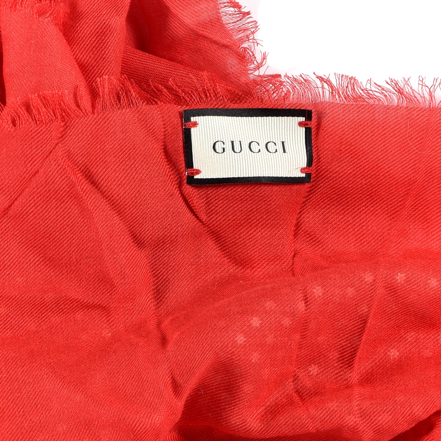 X SEGA Modal Cashmere GUCCY Stars Print Shawl Flame Red Gold