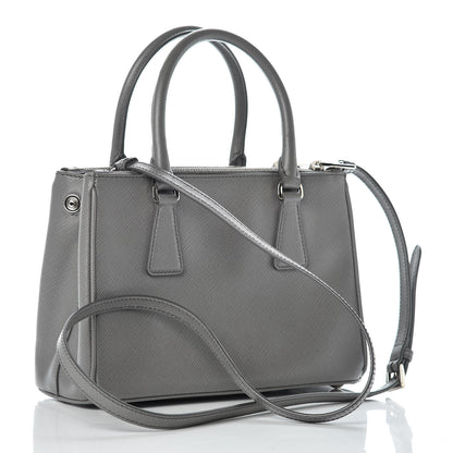 Prada Saffiano Mini Galleria Double Zip Tote Marmo 3 of 10