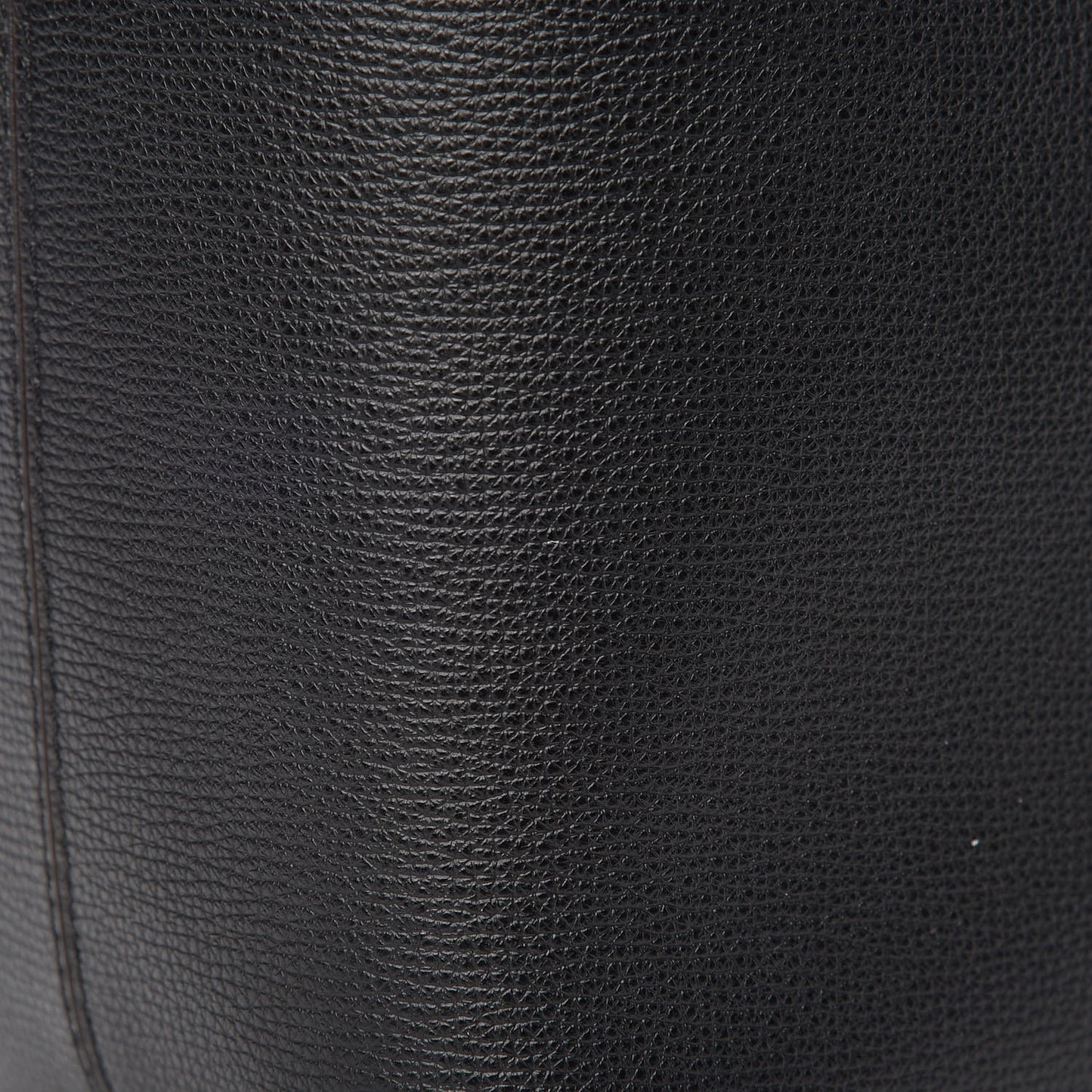 Grainy Calfskin Haymarket Check Medium Reversible Tote Black
