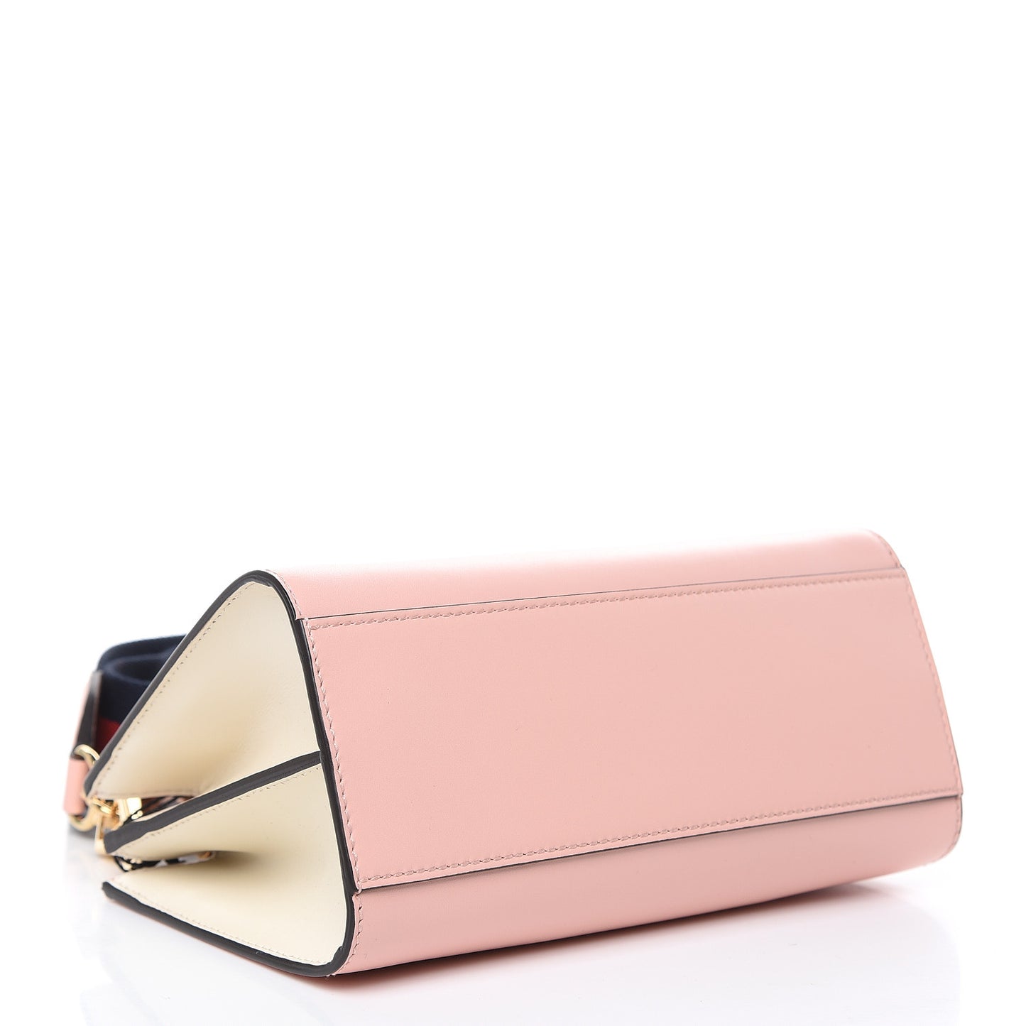 Nappa Bamboo Web Mini Nymphaea Top Handle Bag Perfect Pink Mystic White