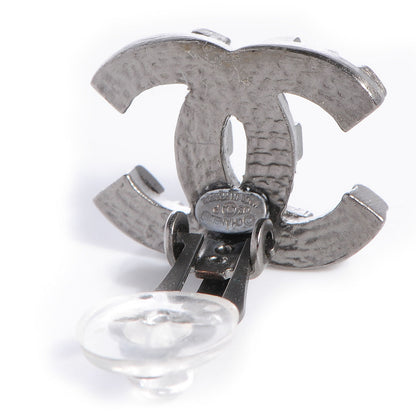 Chanel Ruthenium CC Spike Clip On Earrings 4 of 6