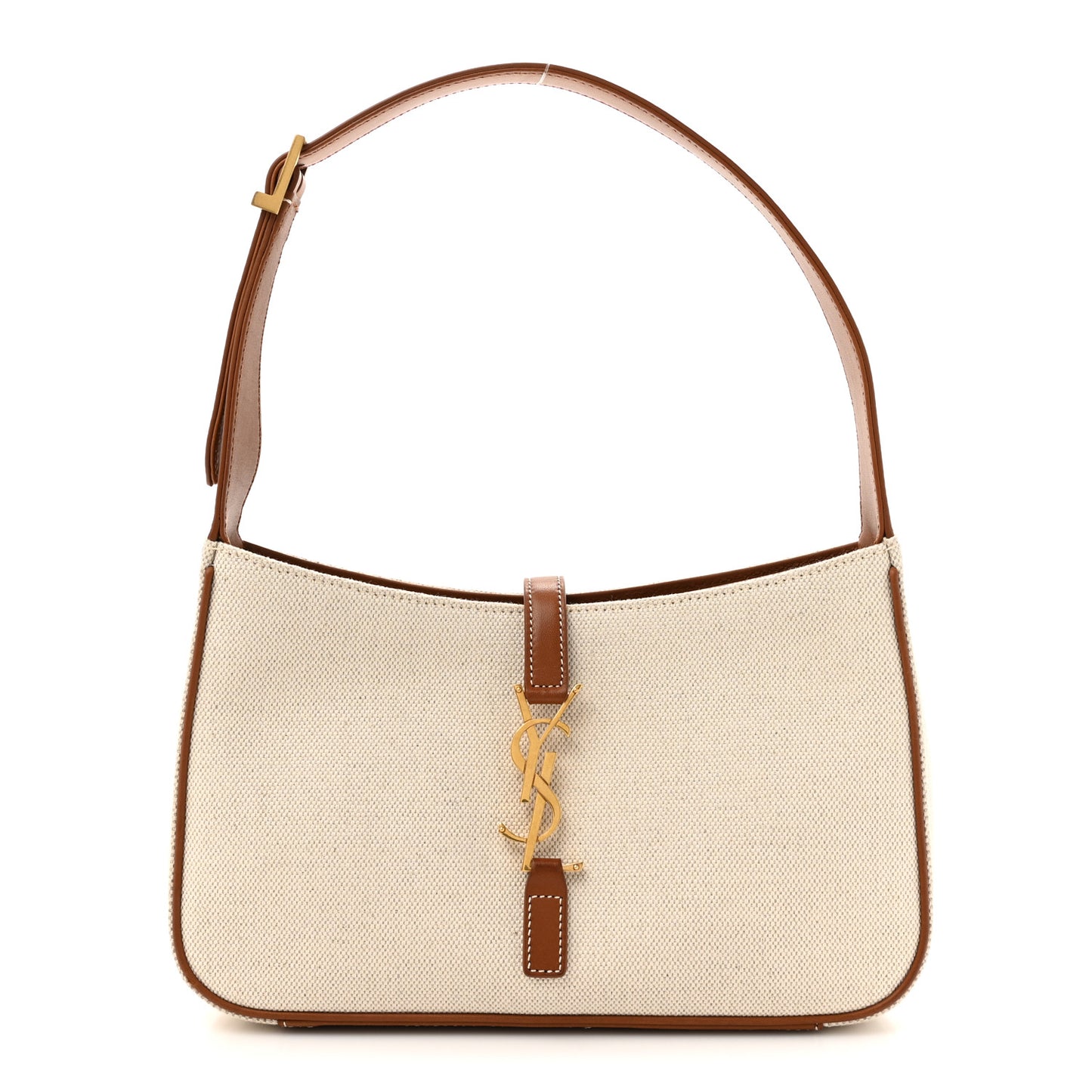 Smooth Calfskin Canvas Le 5 A 7 Hobo Natural Beige Brick