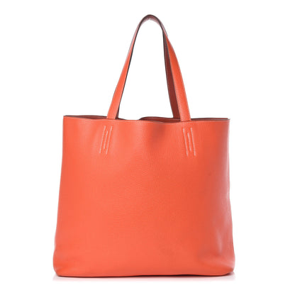 Hermes Veau Sikkim Taurillon Clemence Double Sens 45 Reversible Tote Rubis Bougainvillea 1 of 17