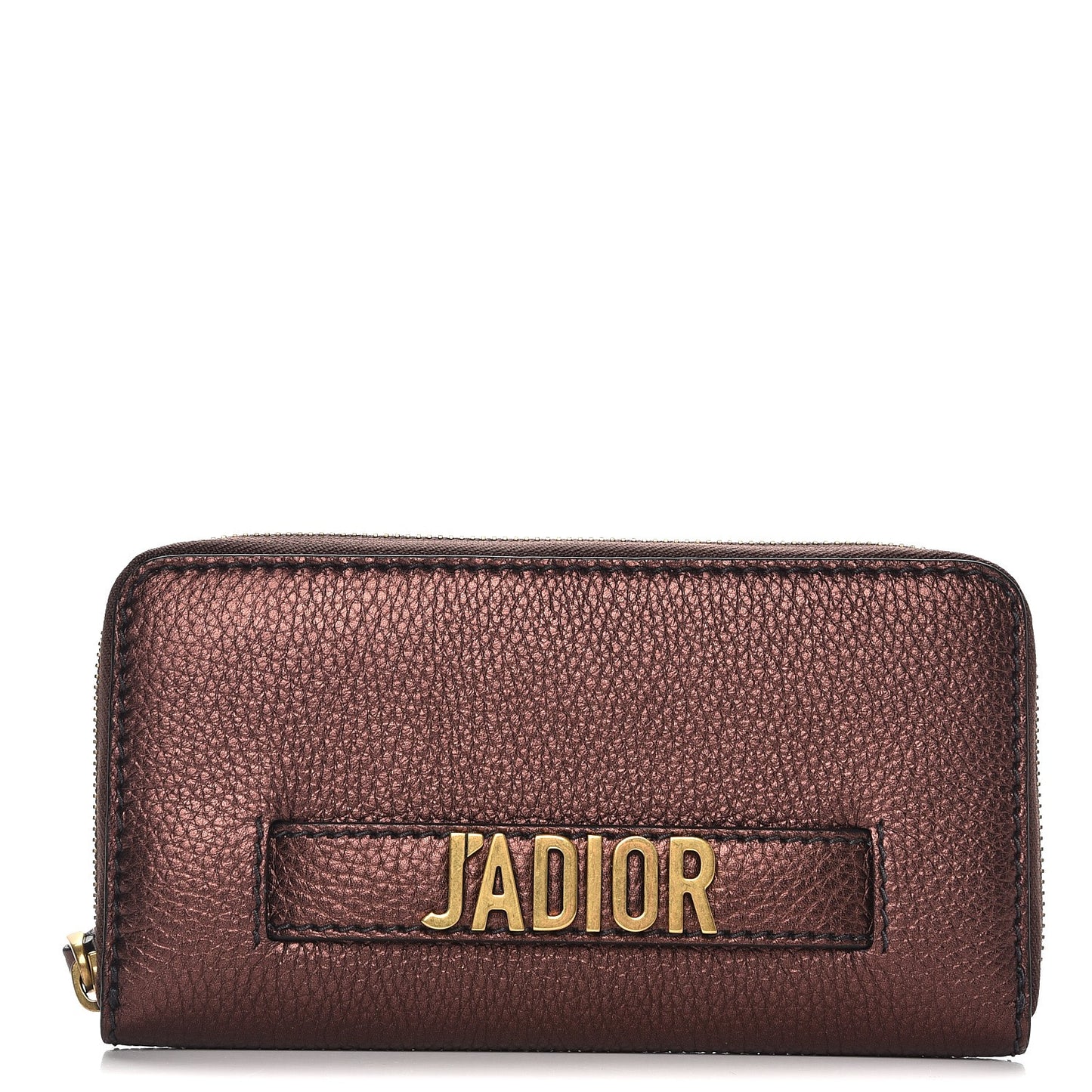 Metallic Calfskin J'adior Voyageur Wallet Noisette