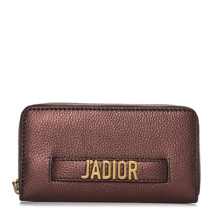 Christian Dior Metallic Calfskin J'adior Voyageur Wallet Noisette 1 of 7