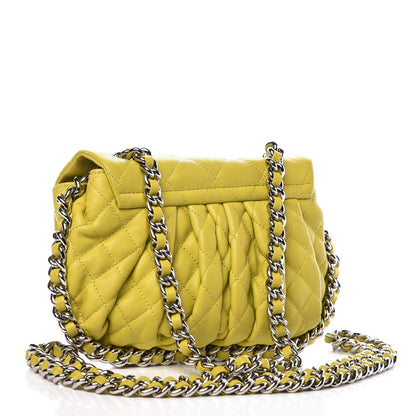 Chanel Washed Lambskin Quilted Mini Chain Around Flap Yellow 3 of 9
