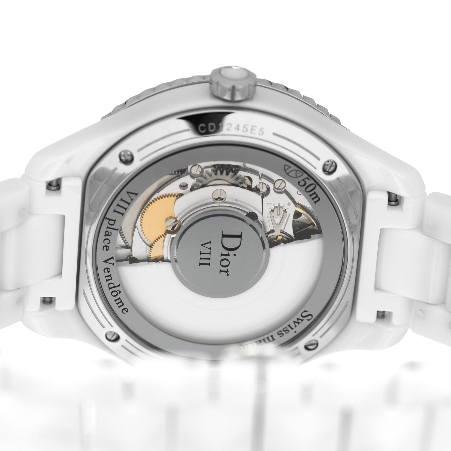 Christian Dior Stainless Steel Ceramic Diamond Pave Bezel Mother of Pearl 38mm Dior VIII Automatic Watch White 4 of 5