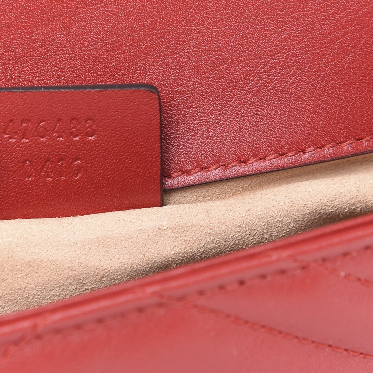 Calfskin Matelasse Super Mini GG Marmont Shoulder Bag Hibiscus Red