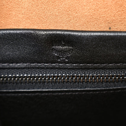 MCM Calfskin Ottomar Monogram Sarah Convertible Hobo Black 6 of 10