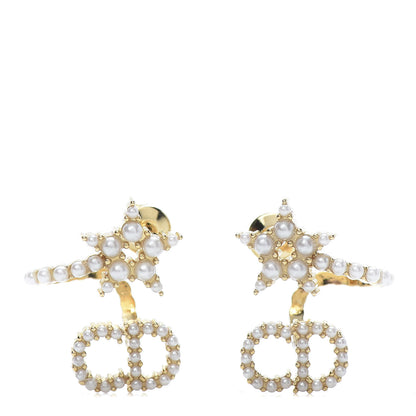 Christian Dior Crystal Clair D Lune Wrap Around Earrings Gold 1 of 5