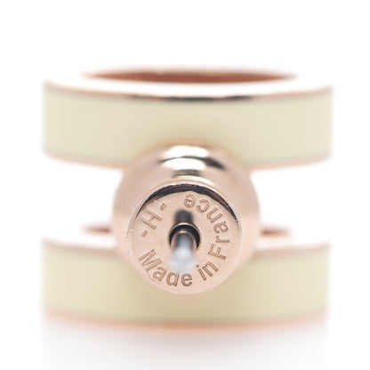 Hermes Rose Gold Lacquered Pop H Earrings Ecru 3 of 3